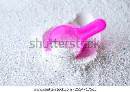 Similar – Image, Stock Photo pink plastic scoop and cleaning brush on a yellow background