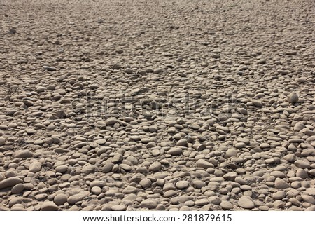 Gravel bed of the river bed