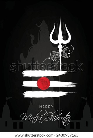 illustration of Greeting card for maha Shivratri, a Hindu festival celebrated of Lord Shiva background vector banner poster creative flyer