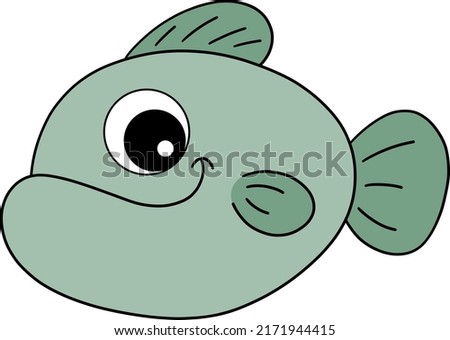 Fish. Stylized cartoon drawing of a fish. Fishing. Zodiac sign. Waterfowl. Fish vector