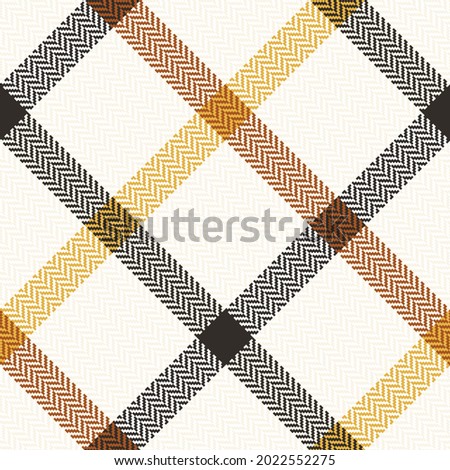 Check pattern vector in brown, beige, yellow for autumn, spring, winter. Seamless herringbone windowpane tartan plaid background for scarf, coat, jacket, throw, other modern fashion textile print.