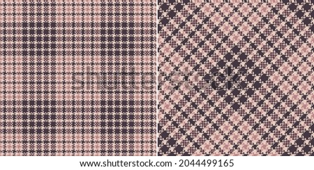 Abstract textile check pattern in brown, pink, beige. Seamless herringbone textured dark grunge tartan plaid for scarf, dress, skirt, other modern spring autumn winter fashion fabric print.