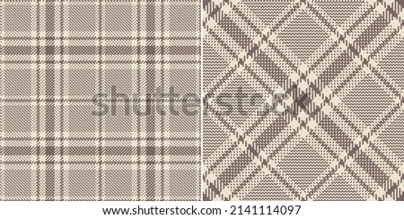 Tartan check plaid pattern tweed in brown and beige. Seamless neutral glen plaid vector illustration for spring summer autumn winter dress, scarf, jacket, skirt, throw, blanket, other fabric design.
