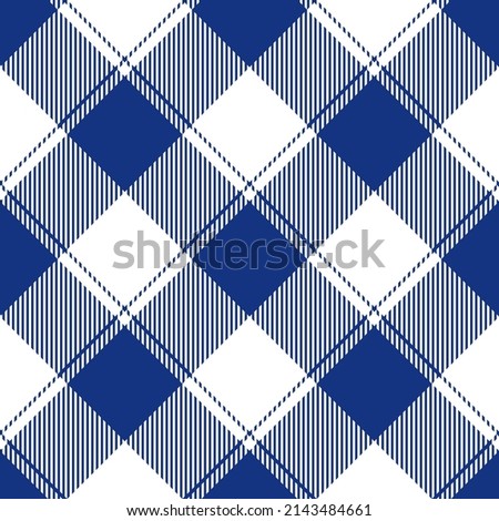 Buffalo check pattern in royal blue and white. Seamless asymmetric gingham vichy tartan for flannel shirt, tablecloth, picnic blanket, other spring summer autumn holiday fashion fabric design. Zdjęcia stock © 