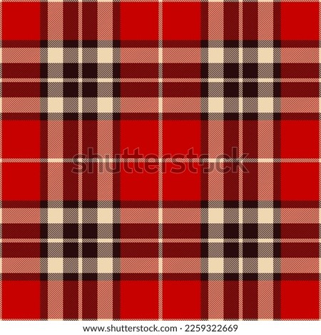 Tartan check plaid pattern in red, brown, beige. Seamless classic Scottish Thomson tartan check for spring summer autumn winter blanket, duvet cover, scarf, other fashion fabric print.