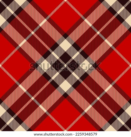 Tartan plaid pattern Thomson in red, brown. beige. Seamless classic Scottish tartan check in custom colors for autumn winter blanket, duvet cover, scarf, throw, other fashion textile design.