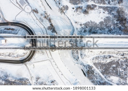 Similar – Image, Stock Photo Snowy train tracks railway