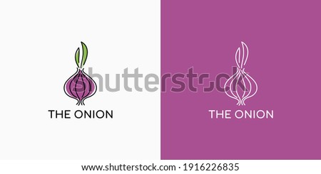 Onion logo design. Purple onion vector template. Onion illustration for agriculture business. Simple and modern onion symbol.
