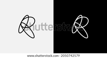 Letter R logo design vector illustration. Simple and elegant R initial logo for clothing or sport brand. Letter R outline logo template for a business or company. Minimal R icon symbol. Stock fotó © 