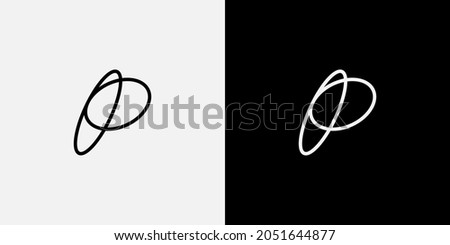 Letter P logo design vector illustration. Simple P initial logo design for a business or brand. Elegant letter P outline logo template. Minimal P icon symbol.