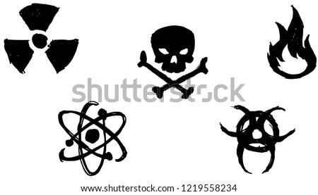 https://image.shutterstock.com/display_pic_with_logo/216581437/1219558234/stock-vector-hand-drawn-danger-sign-pack-nuclear-poison-death-fire-flammable-atomic-bioharzad-toxic-1219558234.jpg