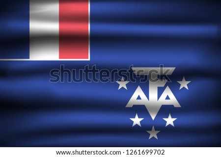 National Flag of French Southern Territories TF. Front view, official colors and correct proportion. Realistic vector illustration.