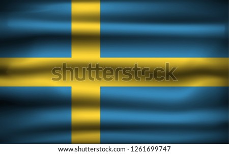 National Flag of Sweden SE. Front view, official colors and correct proportion. Realistic vector illustration.