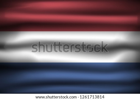 National Flag of Bonaire, Sint Eustatius And Saba BQ. Front view, official colors and correct proportion. Realistic vector illustration.