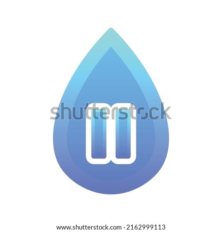 pause water logo gradient design template icon