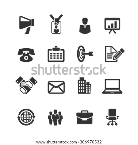 Business Office Icon Set , Vector Graphic