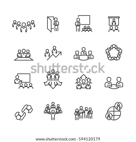 Business and meeting set icons,Vector