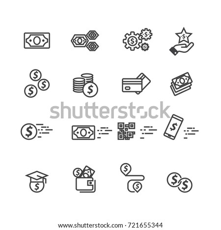 Money set icons, Vector