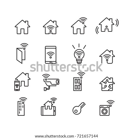 Smart Home and Technology icons set, Vector