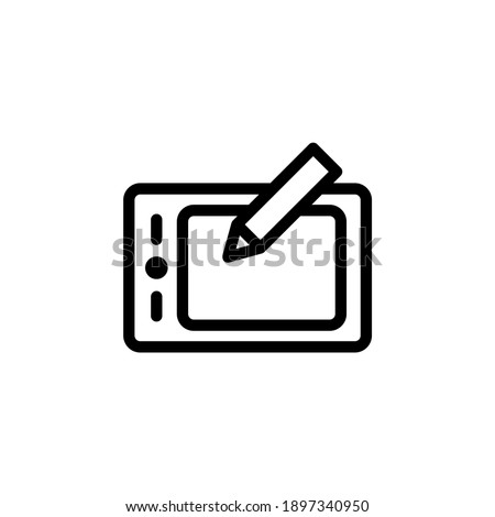 pen tablet vector line icon