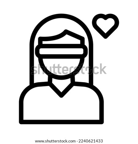blind date line icon illustration vector graphic