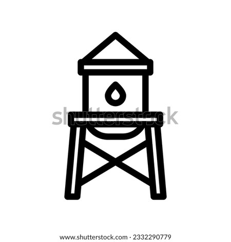 water tower line icon illustration vector graphic. Simple element illustration vector graphic, suitable for app, websites, and presentations isolated on white background