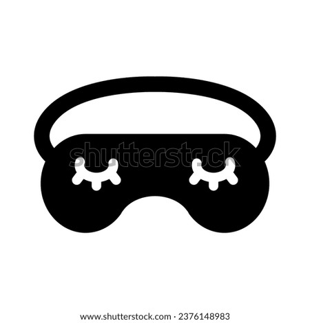 sleeping mask glyph icon illustration vector graphic. Simple element illustration vector graphic, suitable for app, websites, and presentations isolated on white background
