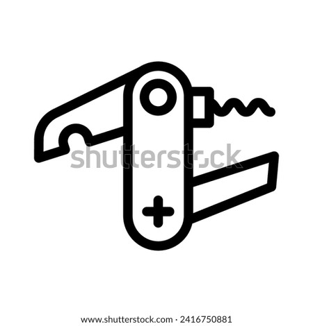 swiss knife line icon illustration vector graphic. Simple element illustration vector graphic, suitable for app, websites, and presentations isolated on white background