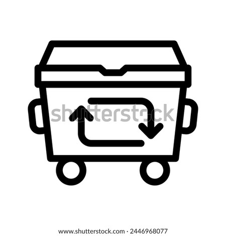 dumpster line icon illustration vector graphic. Simple element illustration vector graphic, suitable for app, websites, and presentations isolated on white background