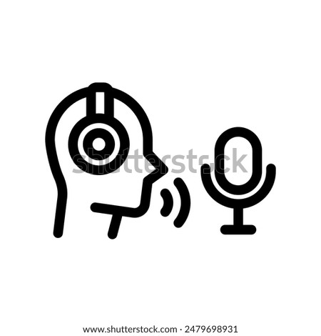 voice over line icon illustration vector graphic. Simple element illustration vector graphic, suitable for app, websites, and presentations isolated on white background