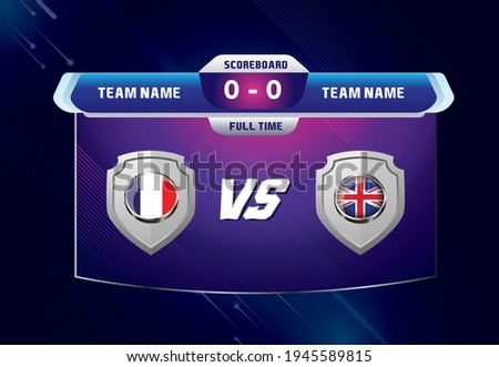 Sport competition football soccer scoreboard broadcast vs team banner abstract vector background templates Imagine de stoc © 