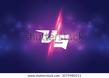 Versus vs screen battle or comparison Purple Blue light streak screen banner effect Free Abstract Vector background