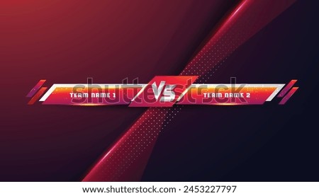 vs versus vector battle scoreboard broadcast screen and lower third for soccer football sports competition abstract vector background