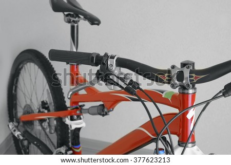 Similar – Image, Stock Photo Bicycle handlebars in front of skyline in the evening light