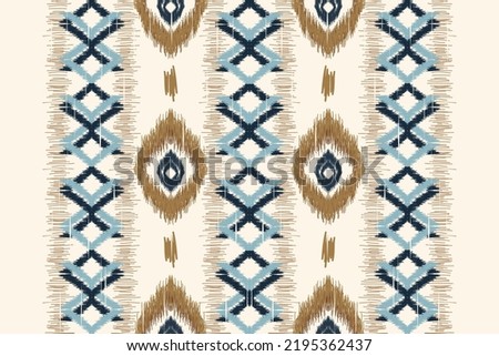African Ikat paisley embroidery.geometric ethnic oriental seamless pattern traditional on white background.Aztec style abstract vector illustration.design for texture,fabric,clothing,wrapping,carpet.