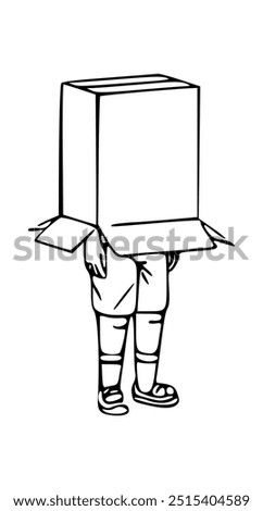 Big boned arab man with box black and white 2D line cartoon character. Middle eastern male holding package isolated vector outline person. Stuff collecting monochromatic flat spot illustration