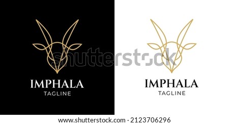 Impala Deer Head Logo Monoline Style