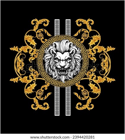 
Lion Head Baroque Design Graphic