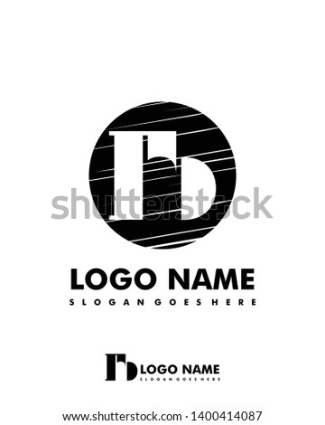 Initial HB negative space logo with circle template