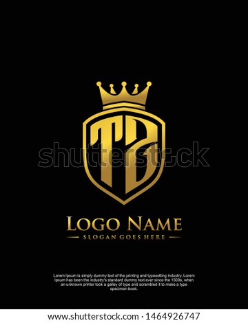 initial TZ letter with shield style logo template vector Stock fotó © 