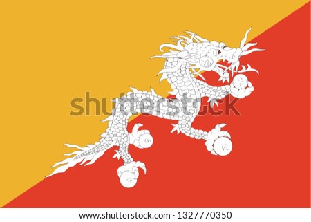 Flag of Bhutan vector Quality colour