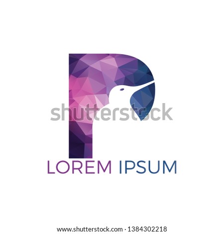 Initial letter P vector logo design. Creative Kiwi bird vector logo design. Stock fotó © 
