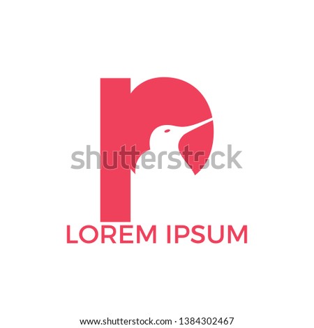 Initial letter P vector logo design. Creative Kiwi bird vector logo design. Stock fotó © 