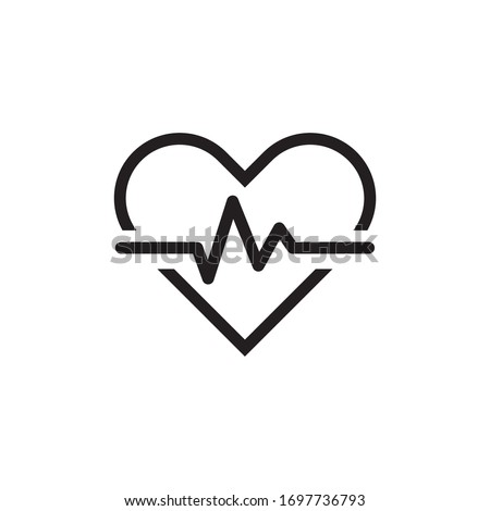 Heart pulse logo template vector icon design