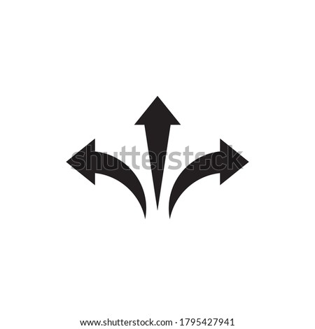 three way direction vector icon logo design