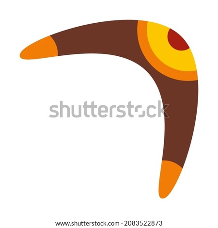 boomerang flat clipart vector illustration