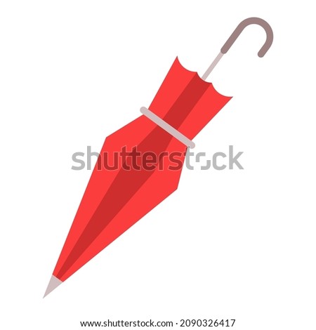 closed umbrella flat clipart vector illustration