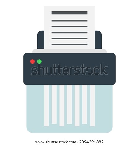 paper shredder flat clipart vector illustration