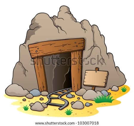 Cartoon Mine Entrance - Vector Illustration. - 103007018 : Shutterstock