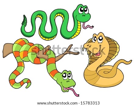 Cute Snakes Collection - Vector Illustration. - 15783313 : Shutterstock